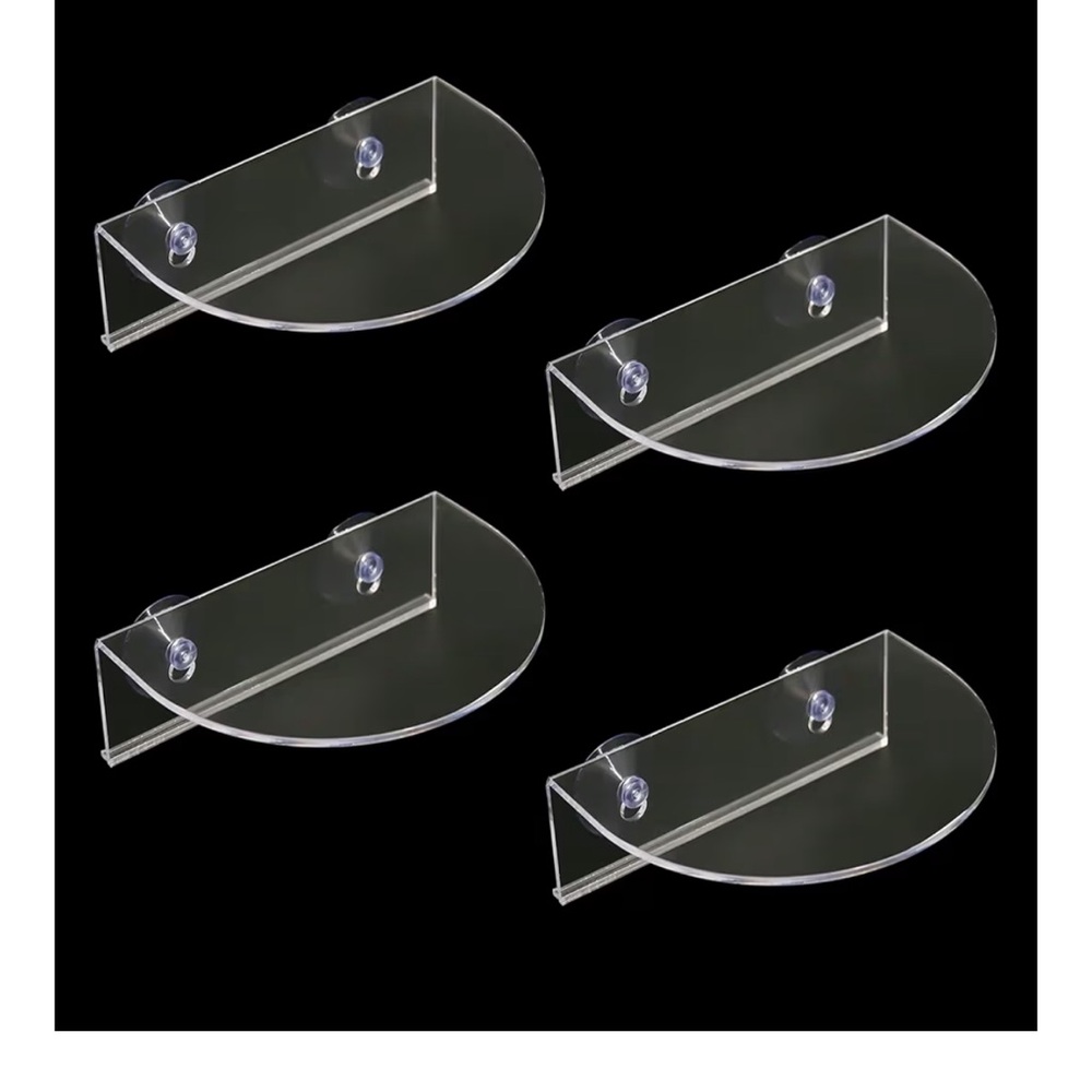 Clear Acrylic Suction Cup Display Shelves - Set of 4